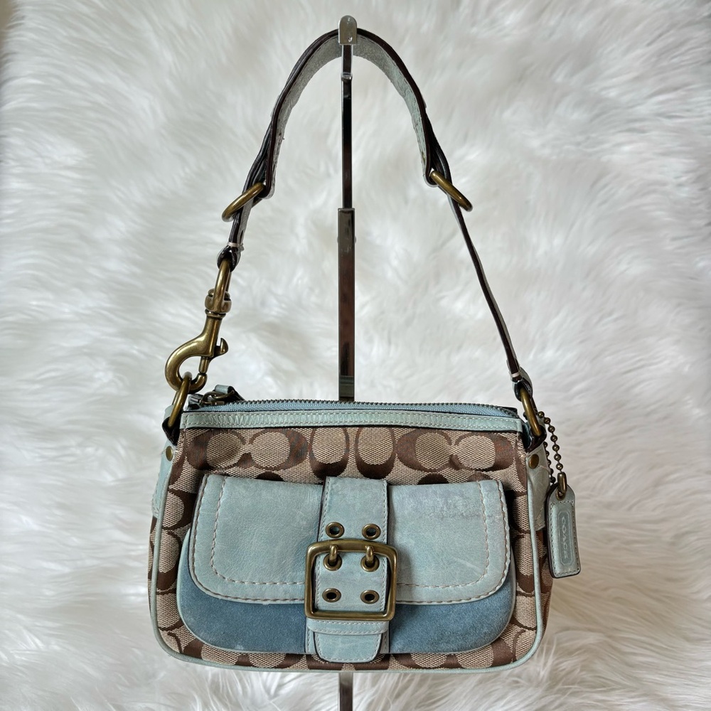 Coach Legacy Bag in Classic Jacquard and Light Blue
